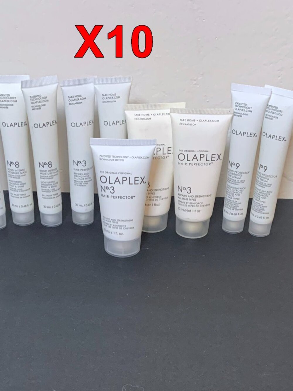 10X Olaplex No. 3 Hair Perfector No. 8 Moisture Mask No. 9 Bond Serum 6.76 oz